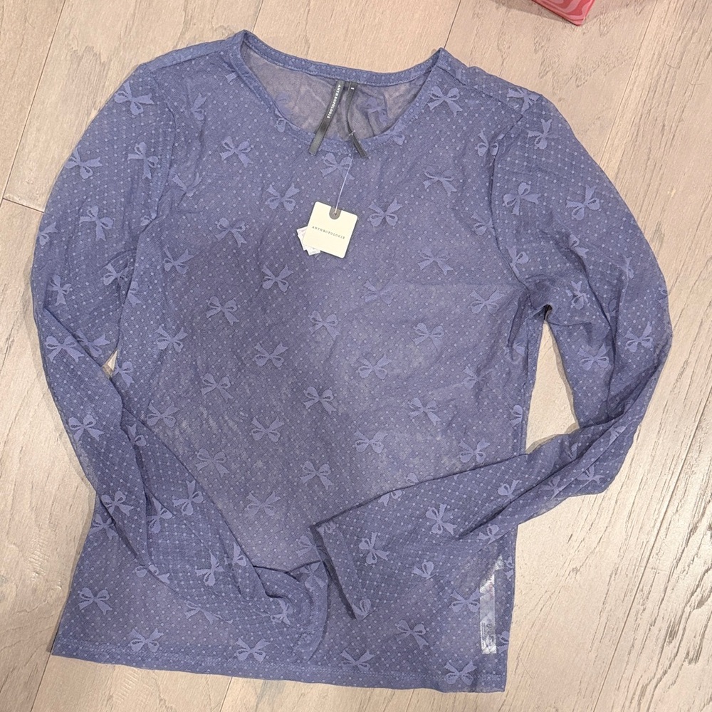 Anthropologie Sheer Bow Top
